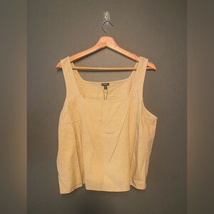 Express Cream Sleeveless Linen Tank Top